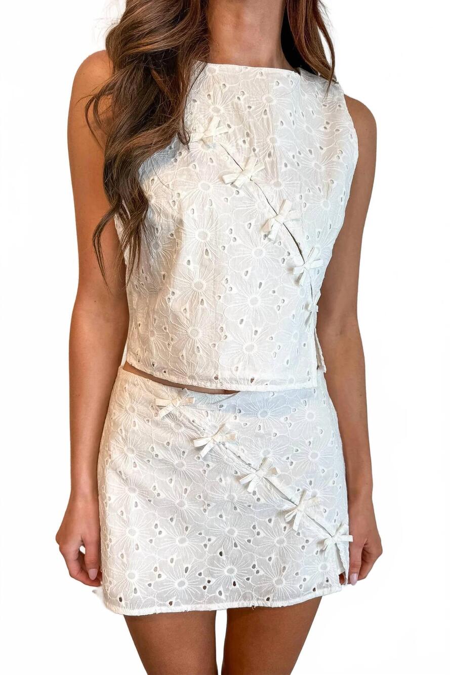 NEW ADELINE aspen bow skort in white
